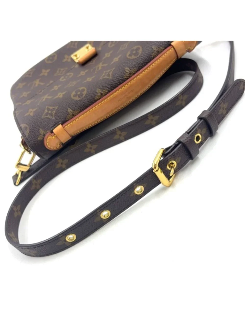 Louis Vuitton Pochette Metis MM Monogram Ready Leather Brown Light Handbag Gold